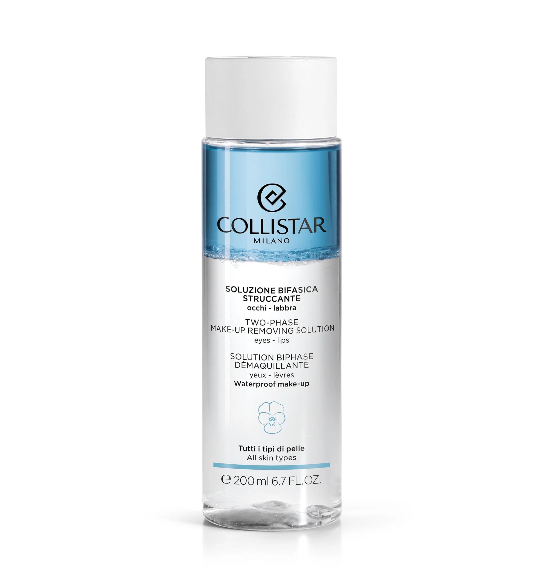 Collistar Cleansers Two-phase Make-up Removing Solution Eyes-Lips struccatore addolcente bi-fase occhi-labbra 200ml